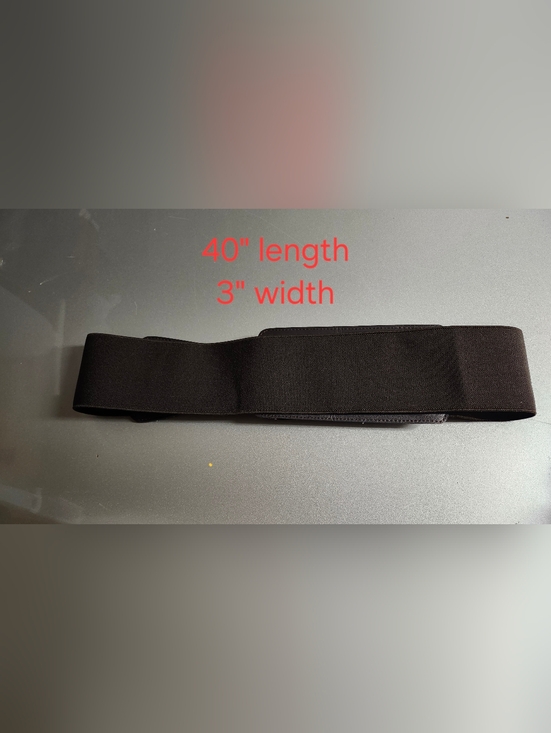 Dark Brown Elastic Waist Belt With Patent Buckle - Picture 3 of 4